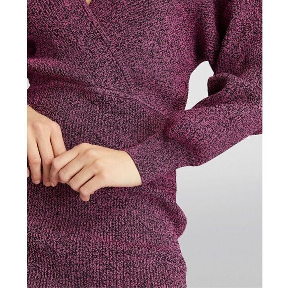 GANNI Puff-Sleeved Mini Dress in Carmine Rose NWT Size Medium - Picture 7 of 16